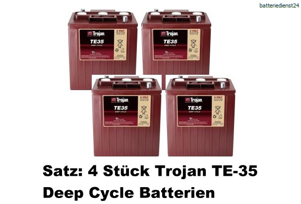 Lot de 6 Batteries TROJAN TE35 6V 245 Ah